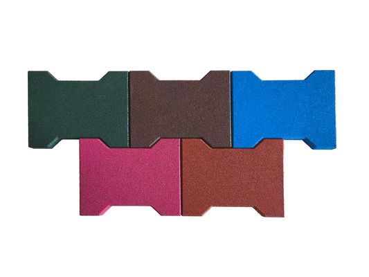 Corsa di cavalli, mattoni in forma di cane, forma H, 200*160*120mm, pavimenti di gomma interlacciati da 20 a 50 mm, anti scivolamento per il parco giochi