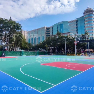 Facile da installare pavimento in PU anti-slip Interlocking pavimento in plastica per il parco giochi tappetino basket pavimento cortile gara
