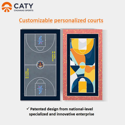 Nuovo design Superficie in PU personalizzabile Cortile sportivo all'aperto Prefabbricato Cortile di basket Volley-ball Badminton Cortile di tennis Pavimento per strutture sportive