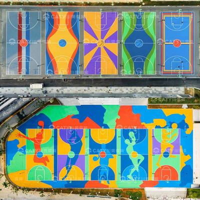 Installazione rapida Cortile di basket con superficie acrilica prefabbricata sostenibile Copertura pallavolo Tenis di badminton Per strutture sportive Area ricreativa Area residenziale Area commerciale di svago
