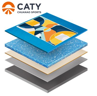 Campo polisportivo prefabbricato semi-permanente durevole, superficie antiscivolo senza giunture per scuole e comunità