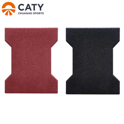 Heavy-Duty Interlocking Dog-Bone Rubber Flooring for Parks, Fitness Trails and Horse Barn